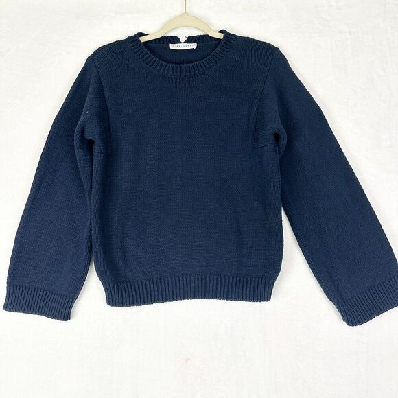 Sibel Saral Crewneck Sweater Size XS Navy Italian Yarn Classic Timeless Nautical - Picture 1 of 5